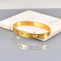 Gold Heart Shape Modern Bangle-Waterproof-Non tarnish