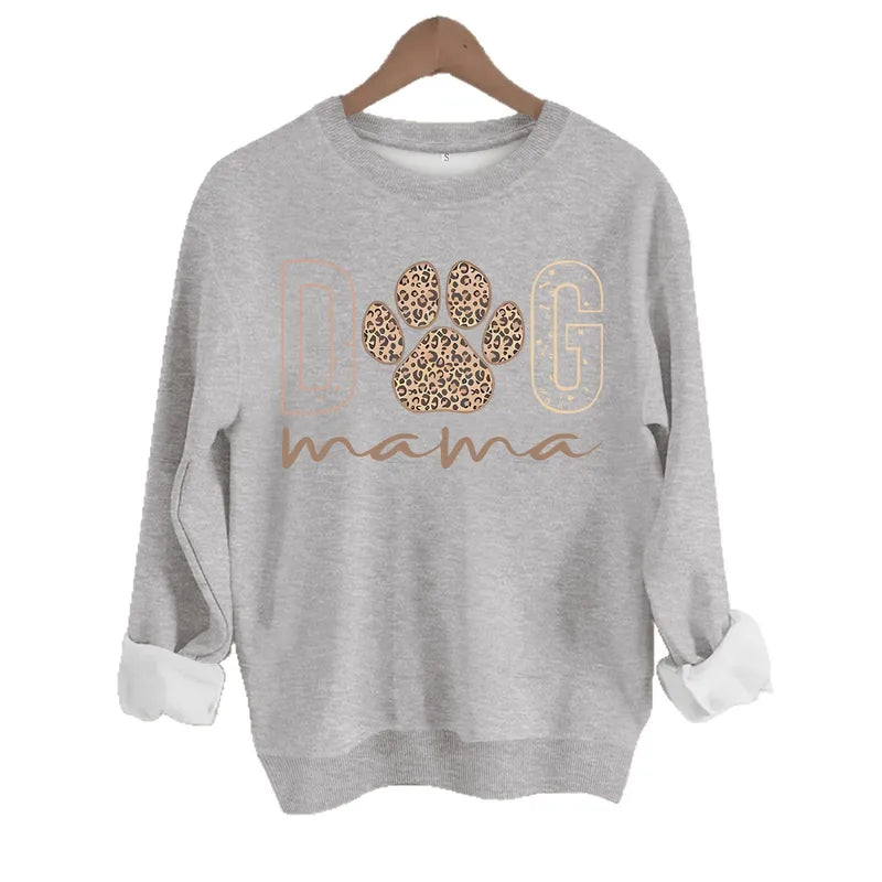 Long Sleeve top with paw and Mama word printed