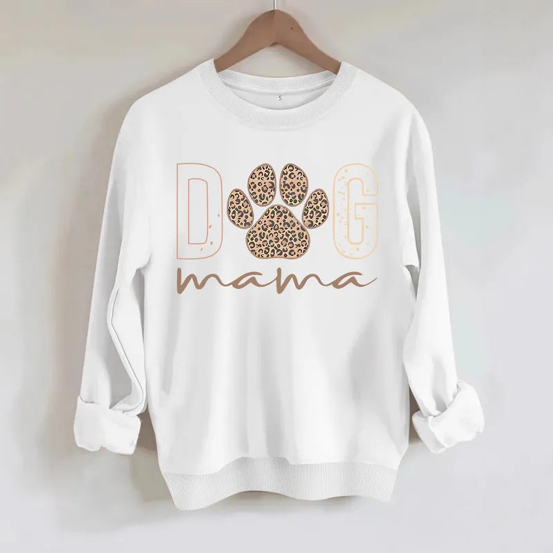 Long Sleeve top with paw and Mama word printed