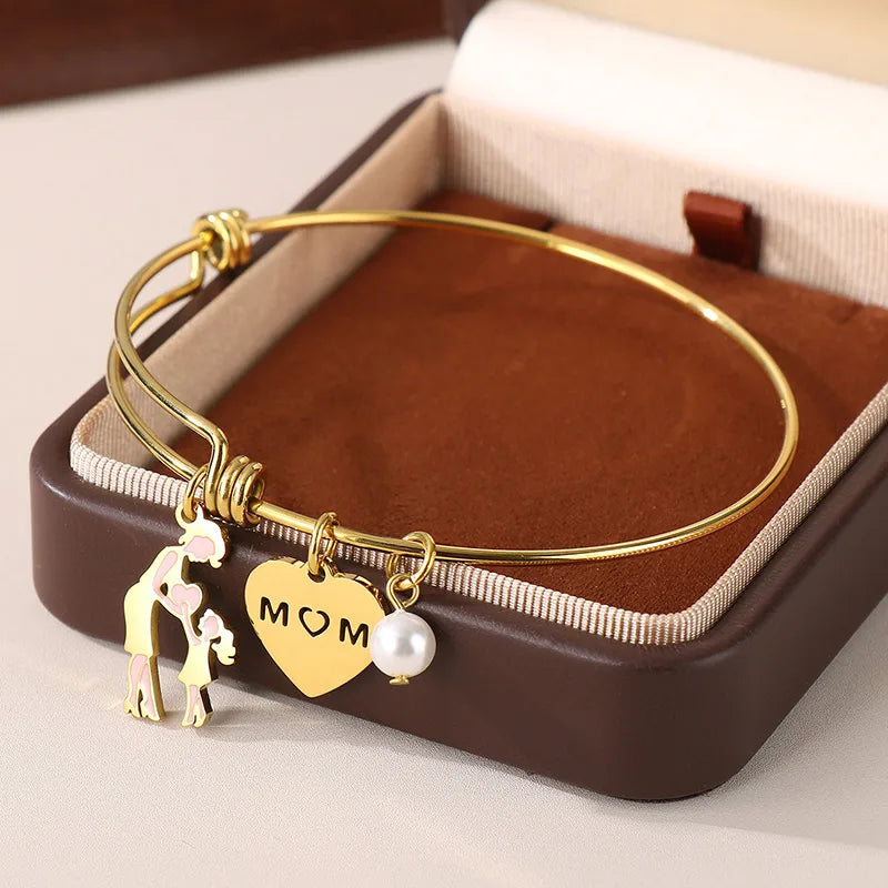 Mother's Day Bangle/Bracelet- Waterproof Non Tarnish packed in the beautiful box -image 3