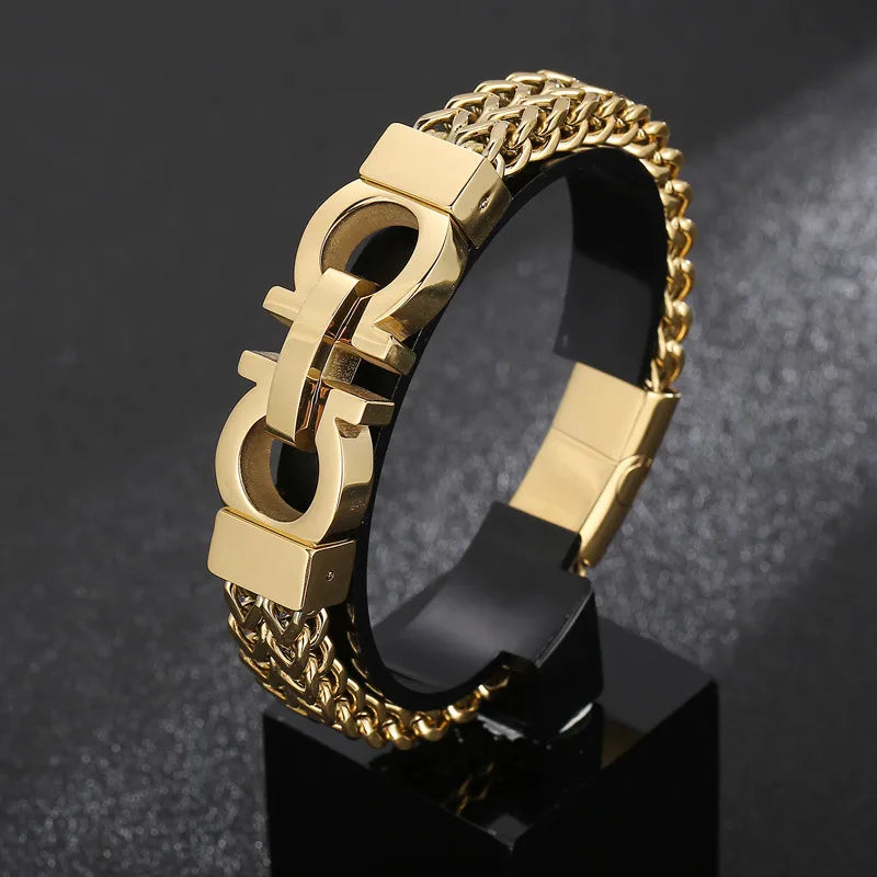 Men Casual and Elegant Real Gold Plated Bracelet