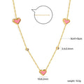 Elegant Heart Necklace-Pink Hearts 18K Real Gold Plated