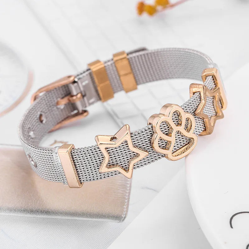 Paw print heart shape in Silver, Gold & Roe Gold