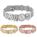 Paw print heart shape in Silver, Gold & Roe Gold